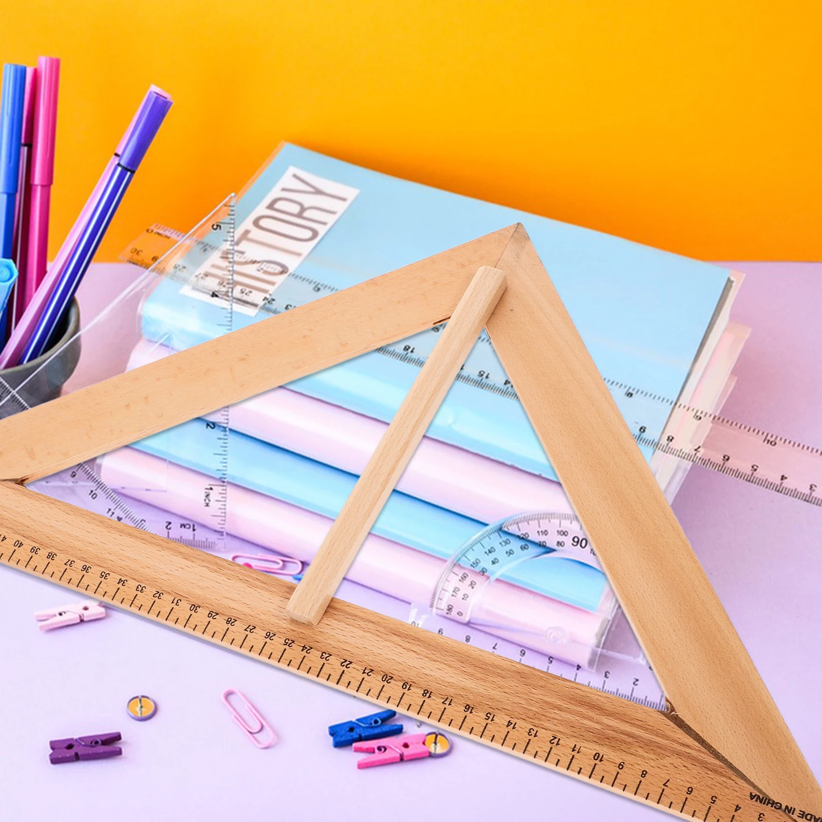 

Teaching Triangle Ruler Professional Plastic Geometry Drawing Ruler Classroom Math Protractor Measuring Tool Teaching Supplies