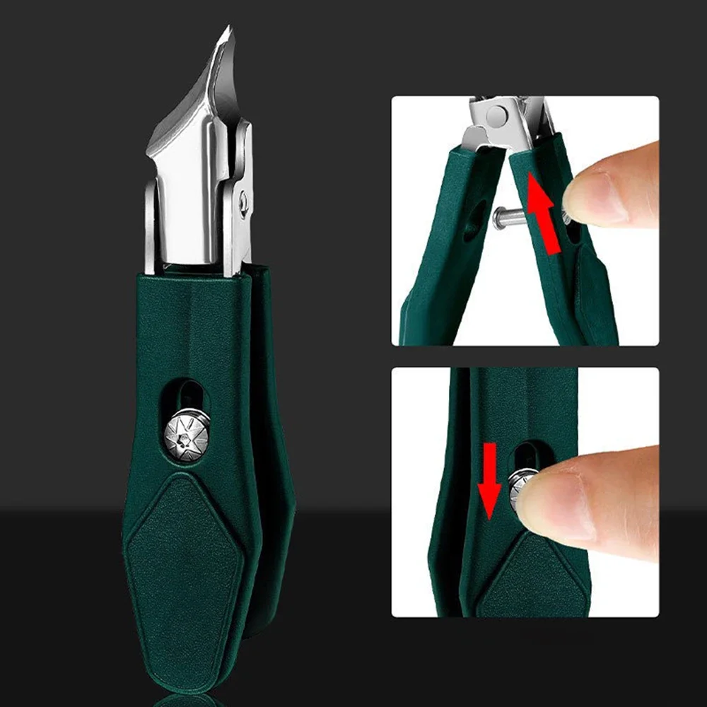 Cortador de unhas curvo de aço inoxidável, cortador de unhas inclinado, removedor de cutícula, aparador de unhas inclinadas, ferramentas de pedicure