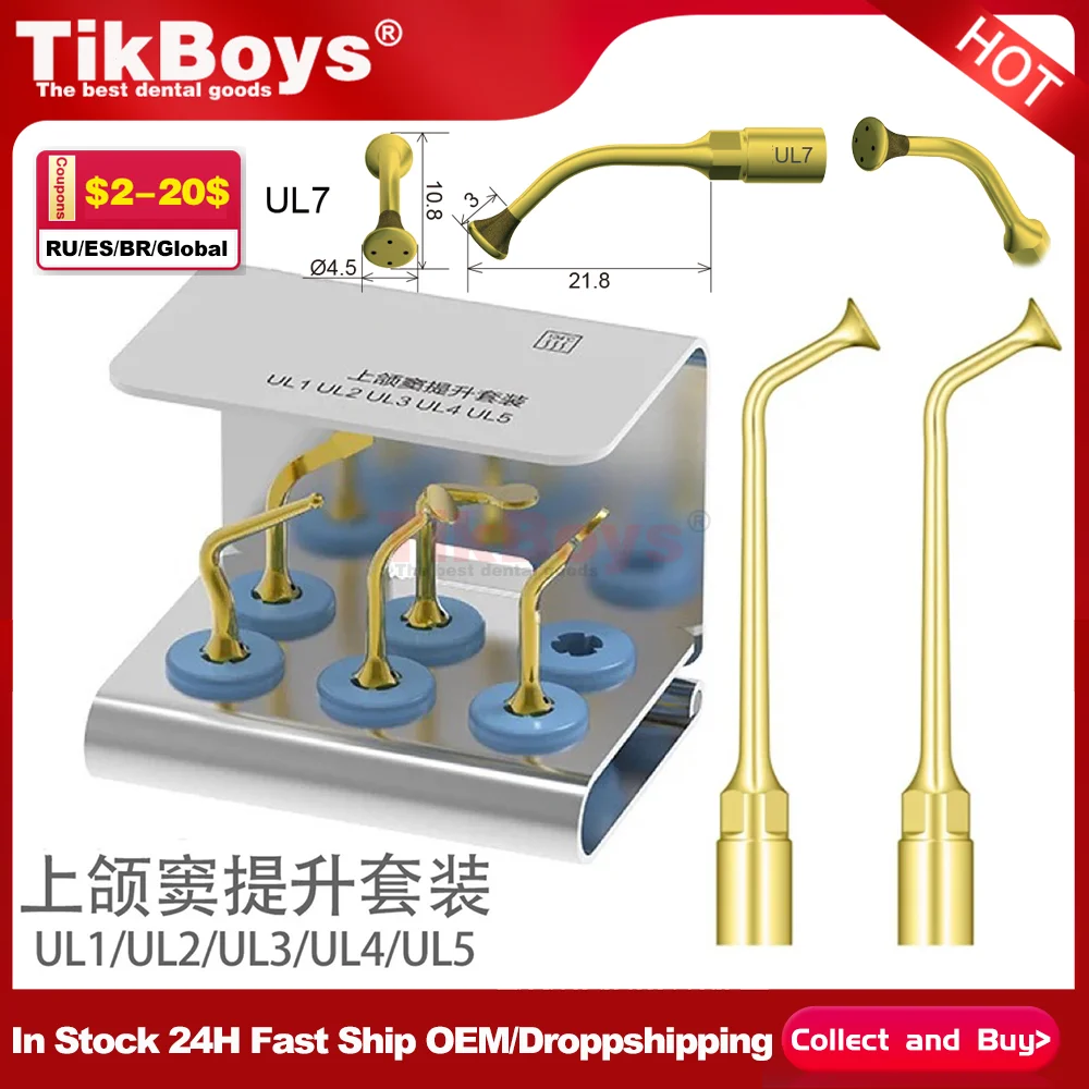 Dental Surgery Scaler Tip Piezosurgery Tips UL1UL2UL3UL4UL5 UL7 UL6 UL8 for Mectron Woodpecker Refine Bone Cutting Sinus Lifting