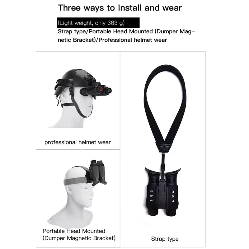 Hot Sale NV8300 Super Light HD 36MP 3D Binoculars Telescope 8X Digital Zoom 300M 7 Levels Infrared Night Vision Camera For Hunti