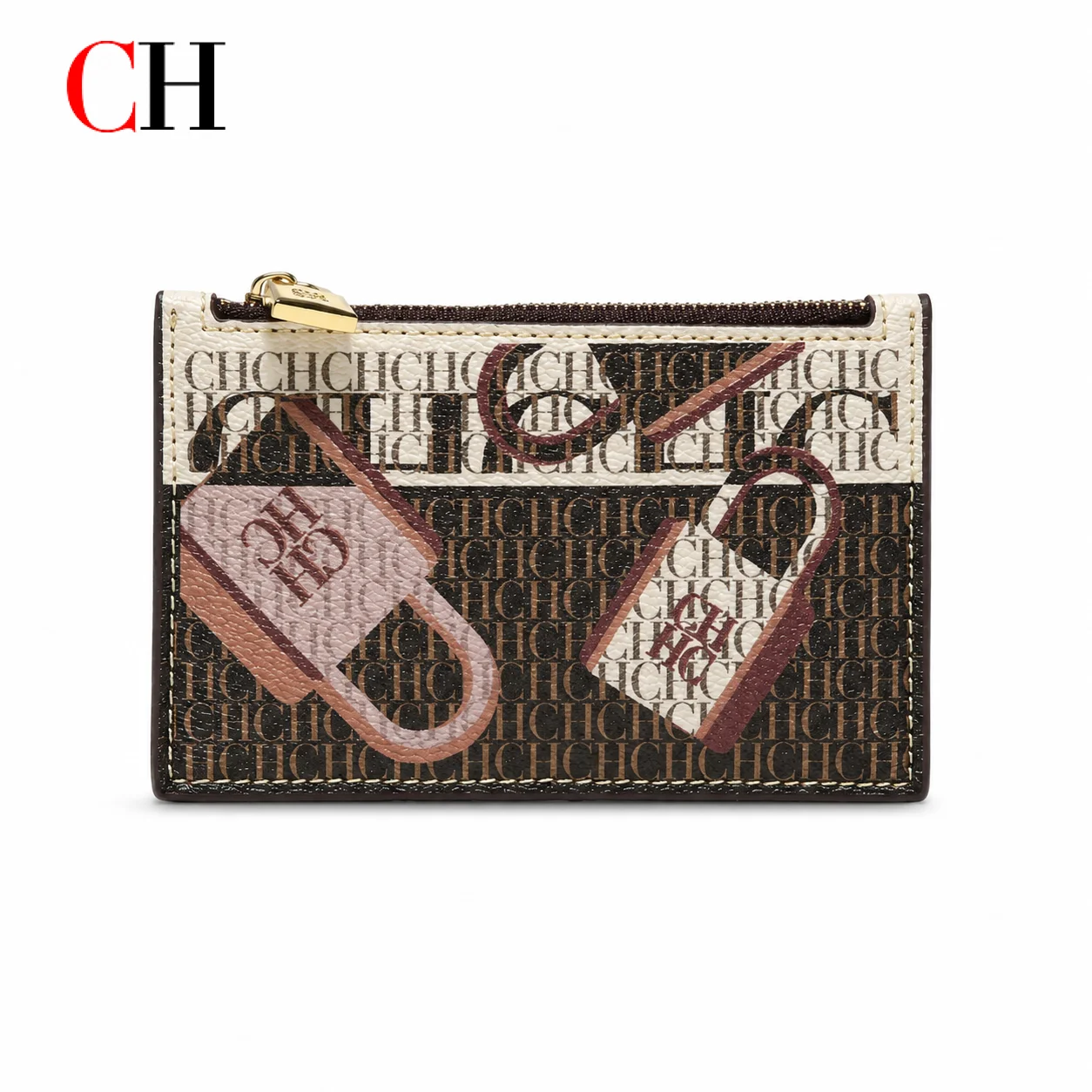 CH Women’s Printed Zip Card Holder Slim Coin Purse Compact Mini Wallet Credit Card Case for Daily Use and Travel
