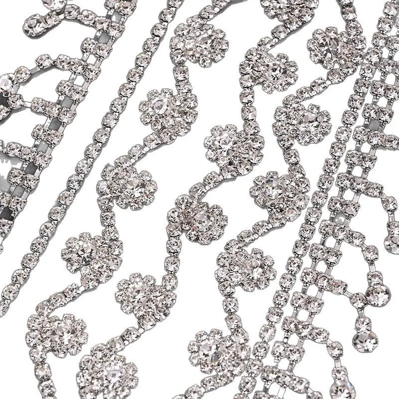 HQ مجوهرات الشعر الفاخرة حجر الراين للنساء شبكة أغطية الرأس تزيين غطاء الرأس الموضة شرابة سلسلة الشعر قلادة إكسسوارات الشعر