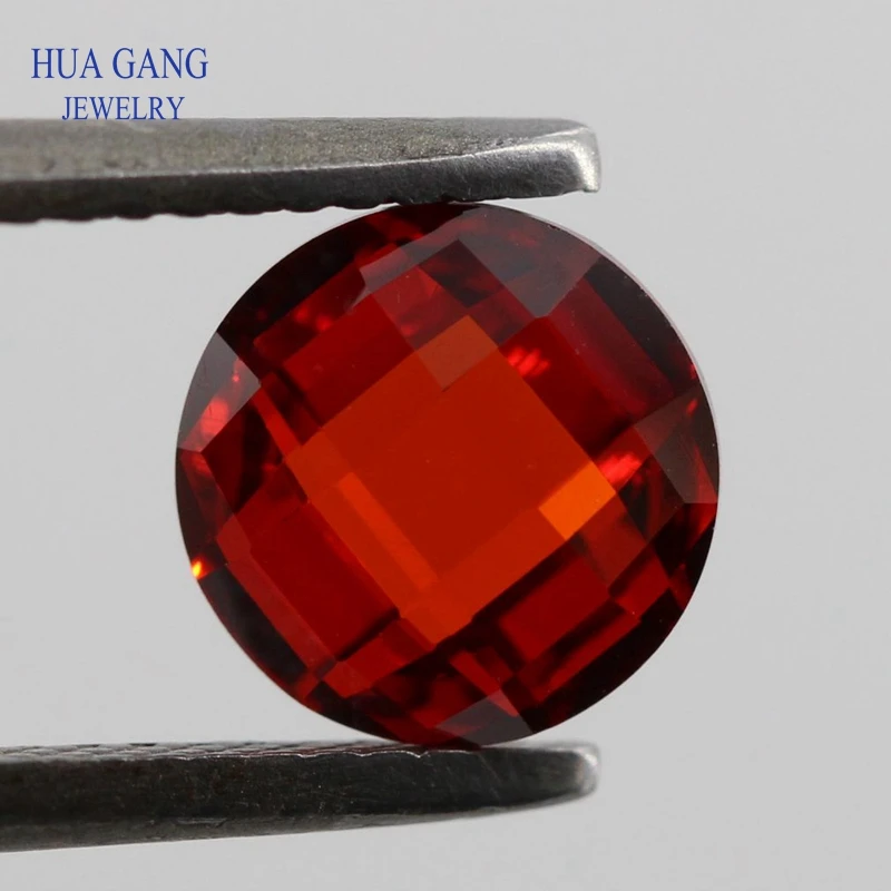 Wholesale Colored 3mm-8mm Round Double Checkerboard Cut Cubic Zirconia Bulk White Garnet Pink CZ Synthetic Gemstones