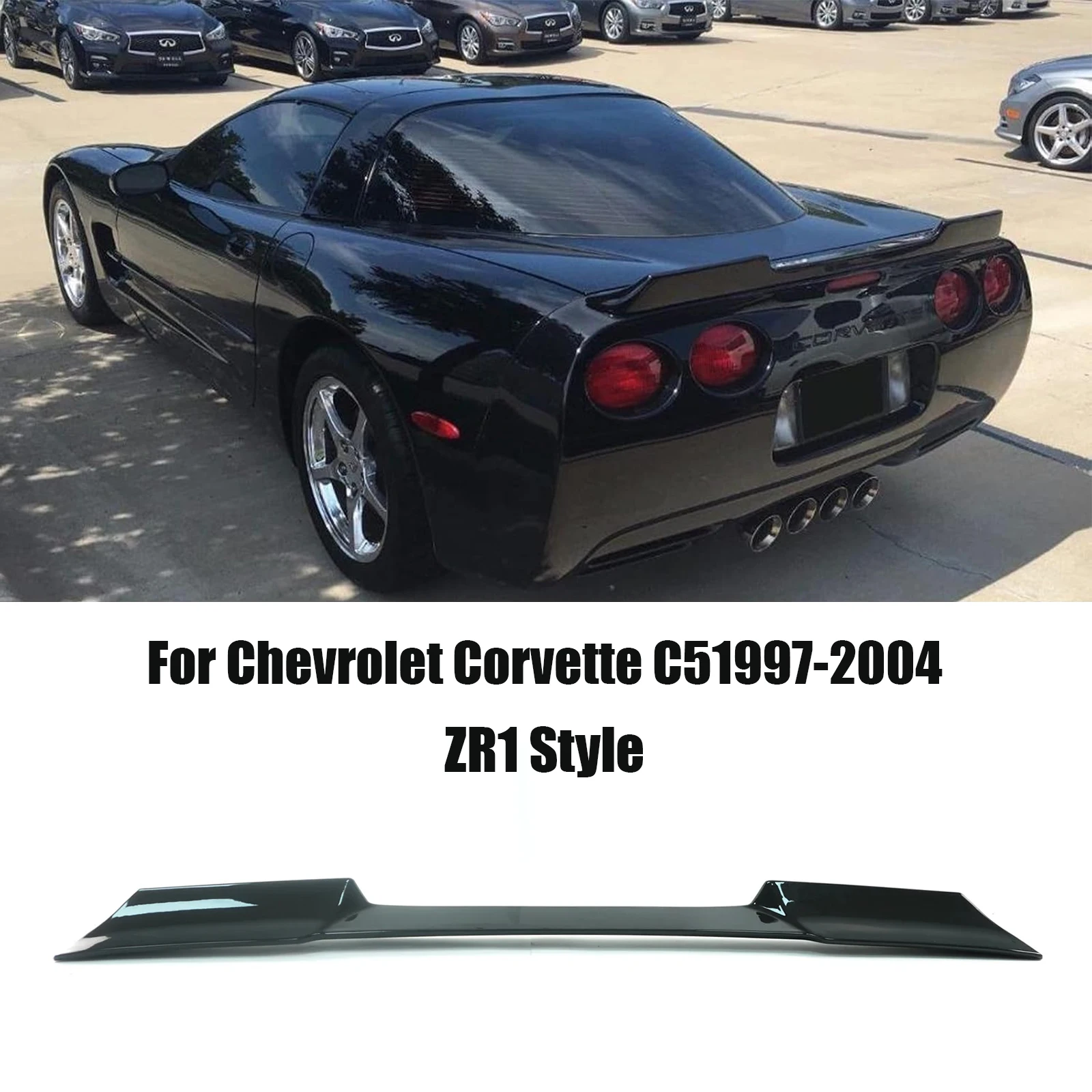 Für Chevrolet Corvette C51997-2004 ZR1 Stil Dach Heckspoiler Flügel Splitter Body Kit Glänzend Schwarz Zubehör Carbon Look