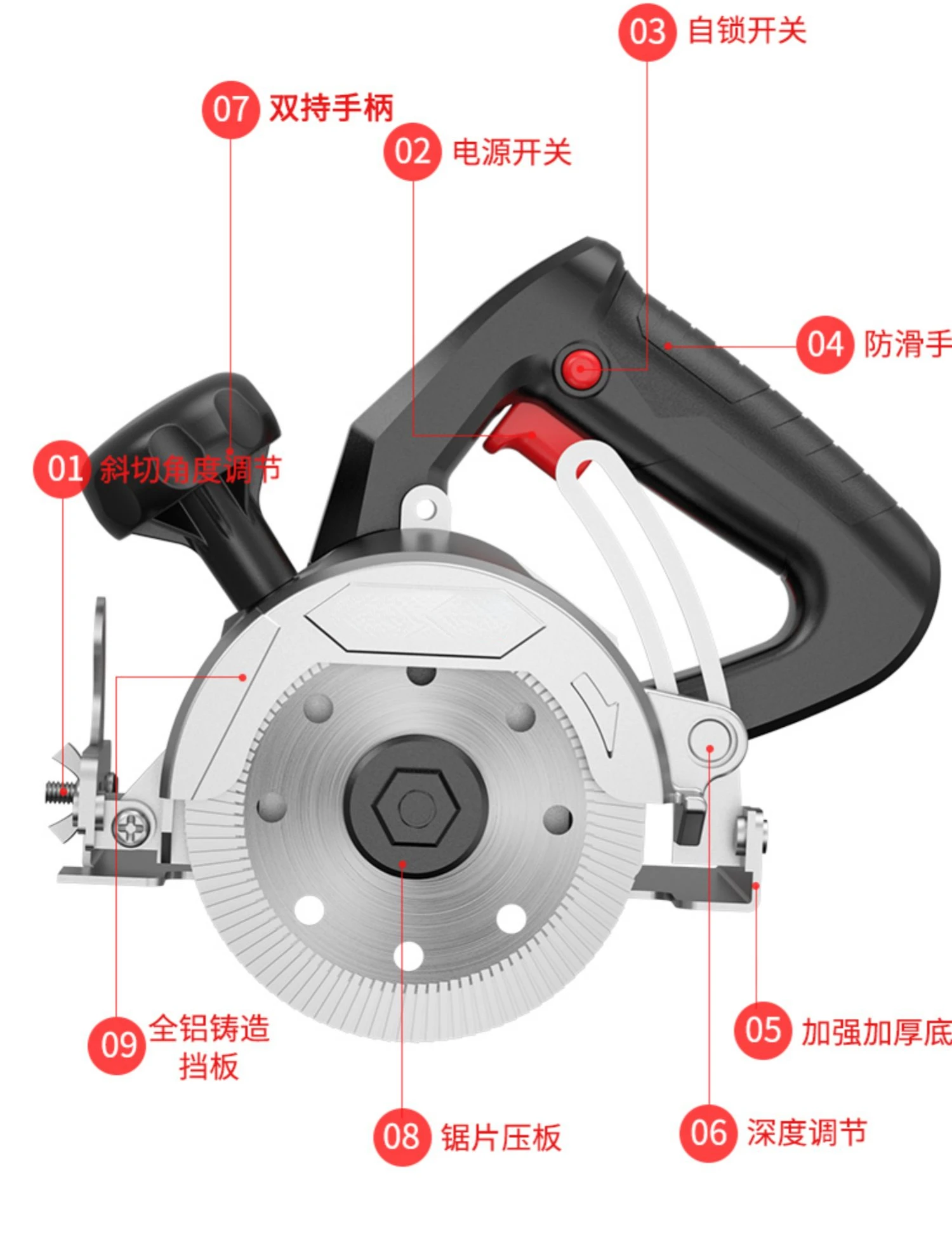 Cutting machine, high-power small electric saw, ceramic tile stone slotting marble machine