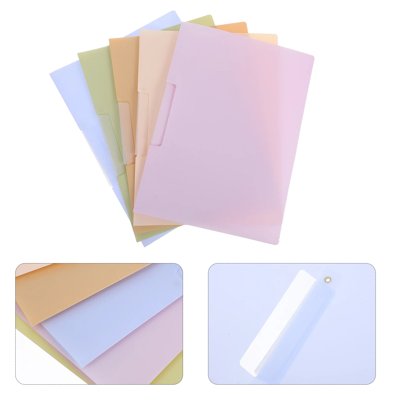 

5pcs A4 File Folders With Swing Clip Rotating Side-Open Locking Document Folder For School Business Pp Material Large Capacity