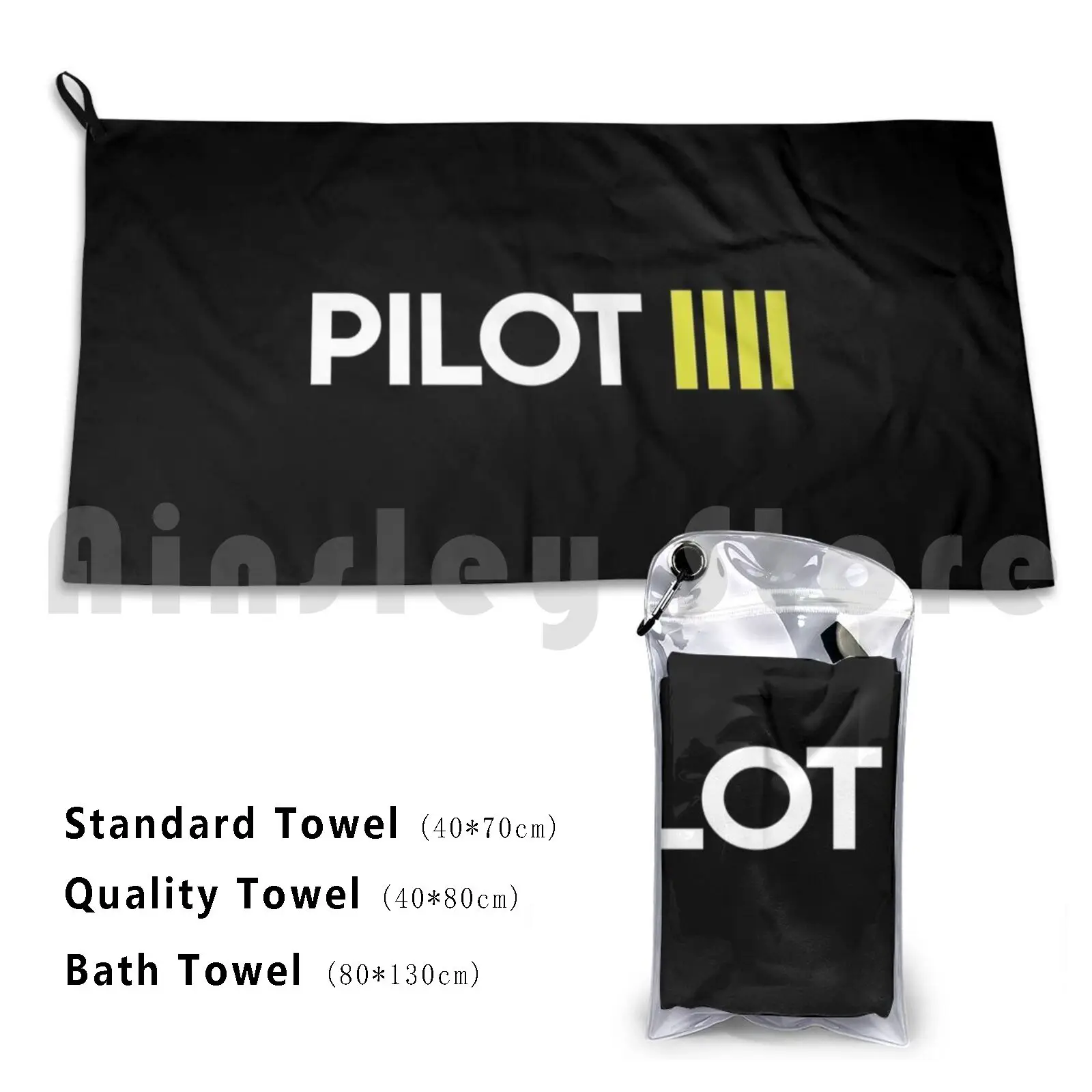 Pilot Beach Towel Quick Dry Quality Towel Pilot Cabin Crew Aviation Captain Flying Fly Plane Airplane Boeing Airbus