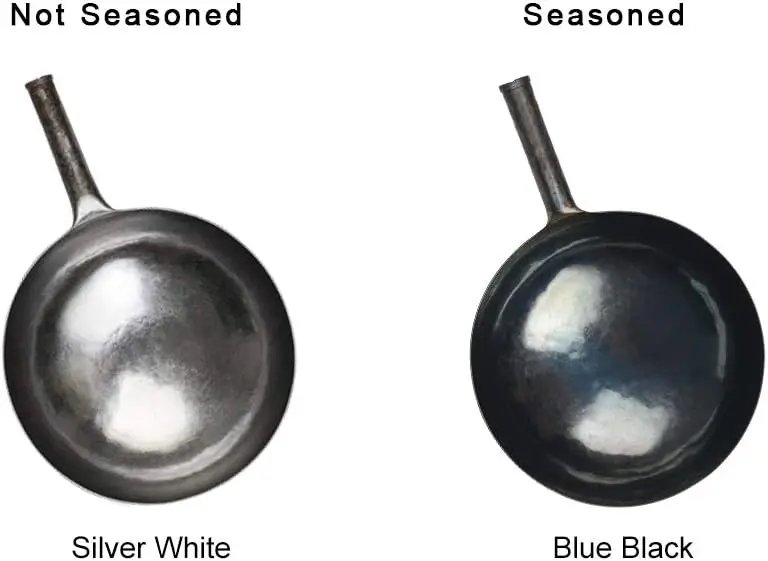 ZhenSanHuan Chinese Hand Hammered Iron Woks and Stir Fry Pans, Non-stick, No Coating, Carbon Steel Pow