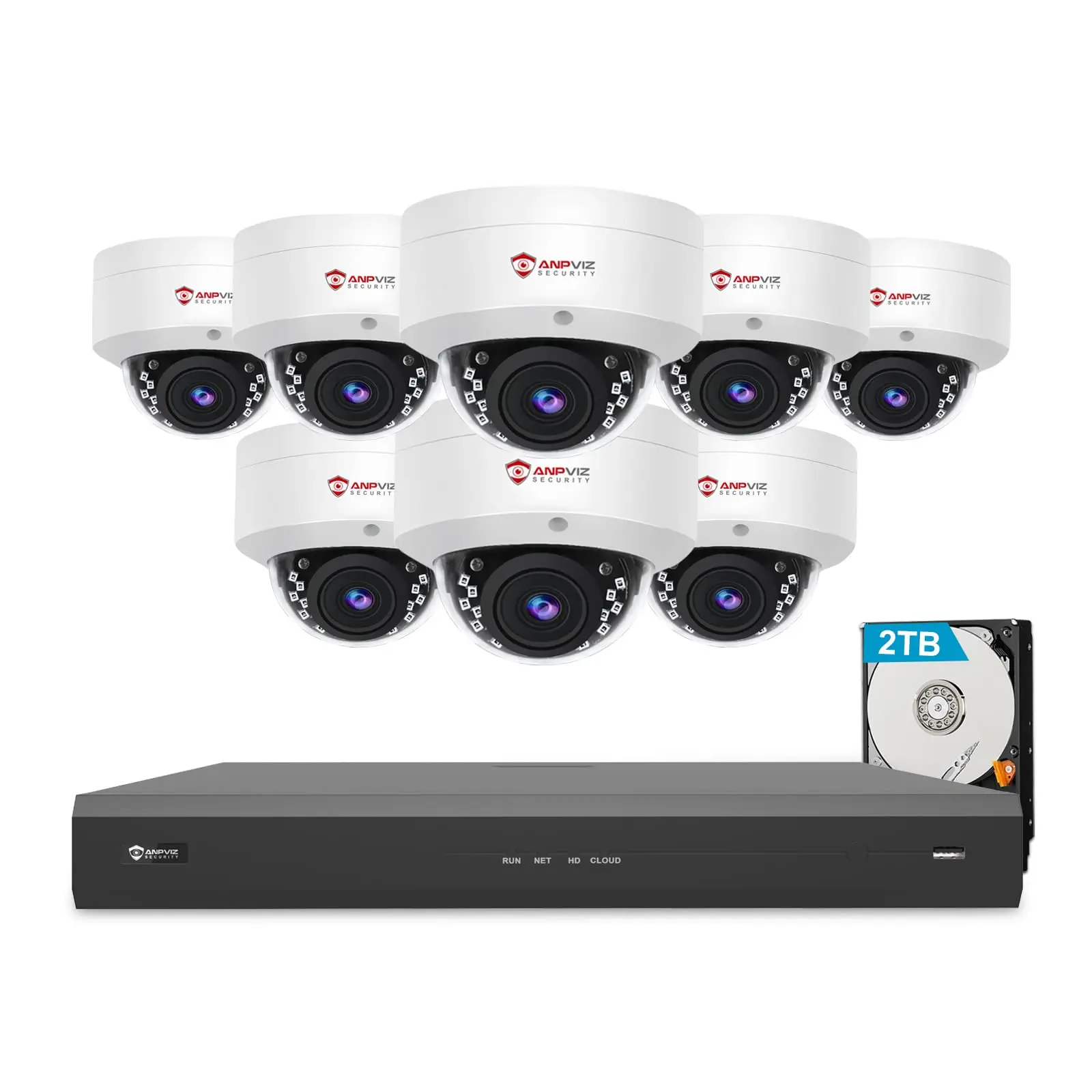 

Anpviz NVR 8CH NVR 6MP POE IP Camera System Outdoor CCTV Video Security Surveillance Kit IP66 IR 30m Humanoid vehicle Detection