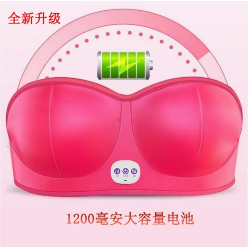 Electric Breast Massager Rechargeable Wireless Chest Enhance Vibration Massage Machine Bra Breast Enlargement Device