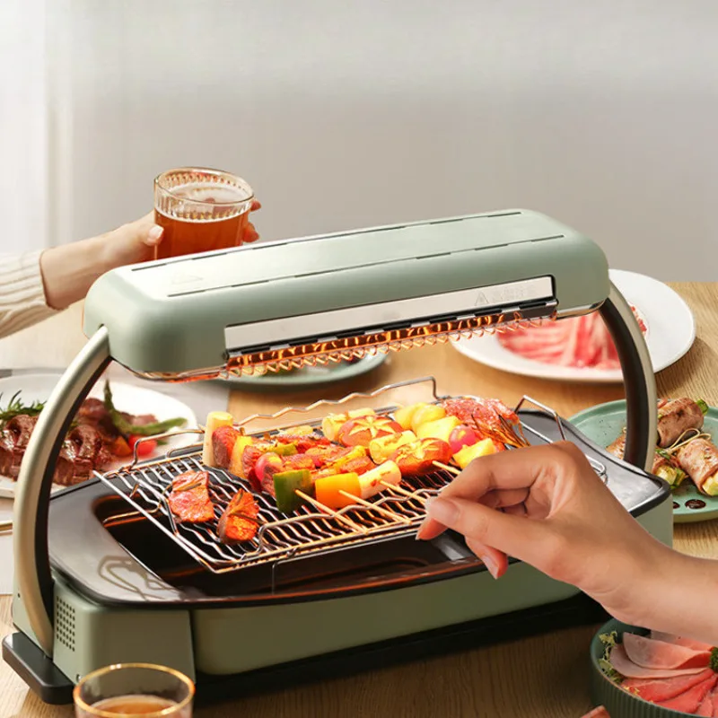 

Household smokeless quick oven Electric baking pan Electric oven Skewer Indoor barbecue machine