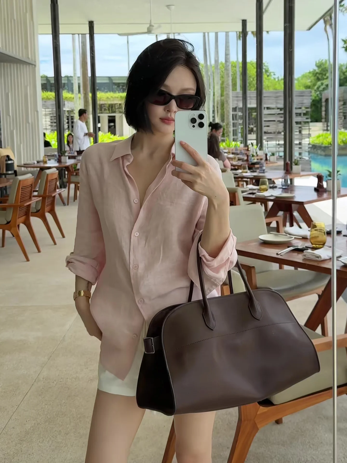 

Loose Linen Long Sleeve Shirt Women's Holiday Sun Protection Shirt Elegant Slimming Basic Versatile Top Casual Style