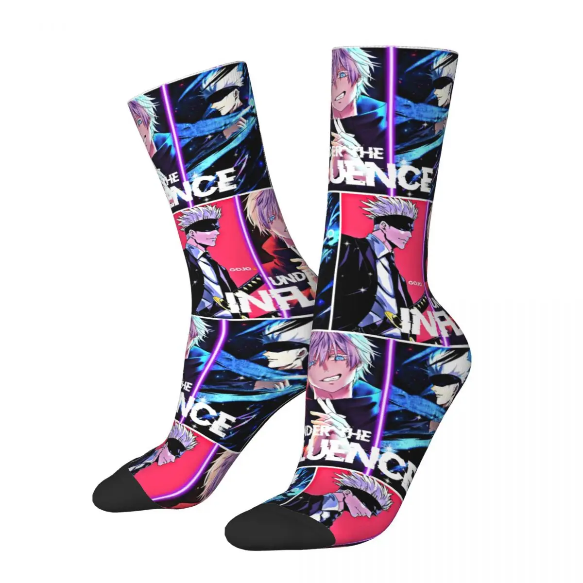 Japanese Manga Gojo Satoru cosy Unisex Socks,Hiking Happy 3D printing Socks,Street Style Crazy Sock