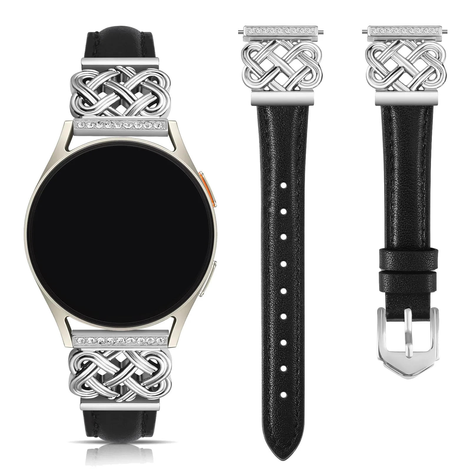 20mm Genuine Leather Watch Band for Samsung Galaxy Watch 7 6 5 4 Classic 40mm 42mm 43mm 44mm 45mm 46mm 47mm Active 2 Women Elega