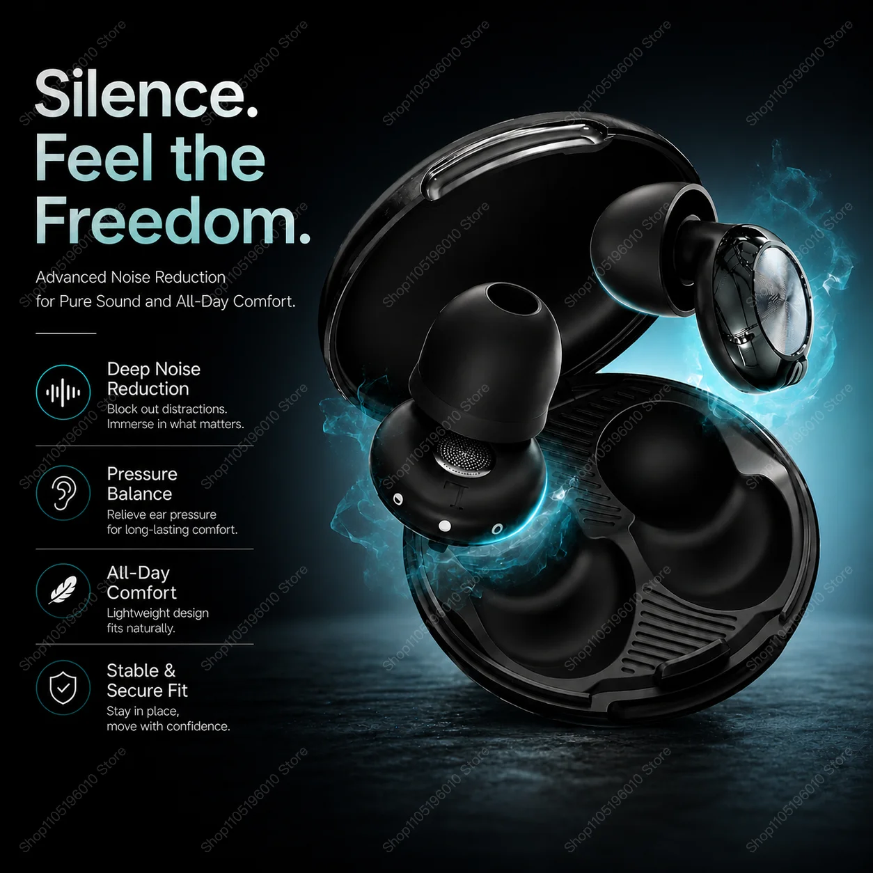 Newly Lightweight Breathable Upgraded Three-in-one Filter Noise Reduction Earplugs Private Model Sound Isolation Sleep Earplugs