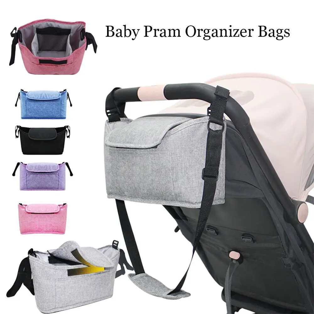 

Durable Nylon Stroller Bag Multifunction Mummy Bag Buggy Cup Bottle Holder Pushchair Baby Organiser Pram Hanging Bag