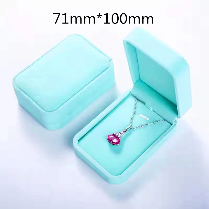 Jewelry Boxes For Ring Necklace Pendants Soft Blue Velvet High Quality Luxury Packaging Beautiful Boxes