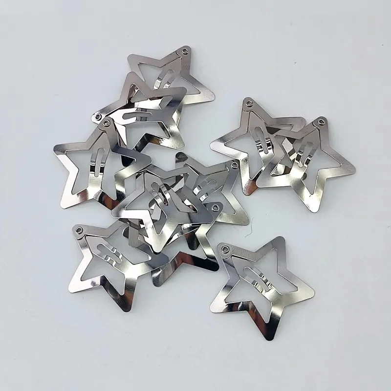 10-50Pcs Silver Star BB Hairclips Girls Y2K Cute Star Barrettes Women Simple Metal Snap Clip Headdress Hair Jewelry Accessories