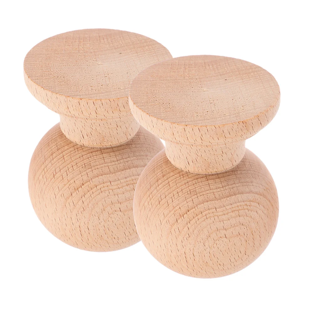 

2pcs Solid Wood Furniture Pillars Natural Grain Elegant Design Decorative Finials Indoor Decor Storage