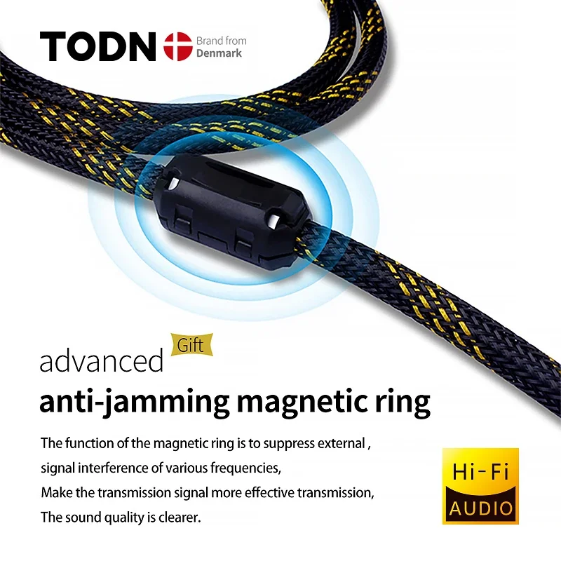 TODN HIFI Stereo 1 Paar RCA Kabel Stereo RCA Kabel High-performance Premium Hi-Fi Audio 2RCA naar 2RCA Interconnect kabel