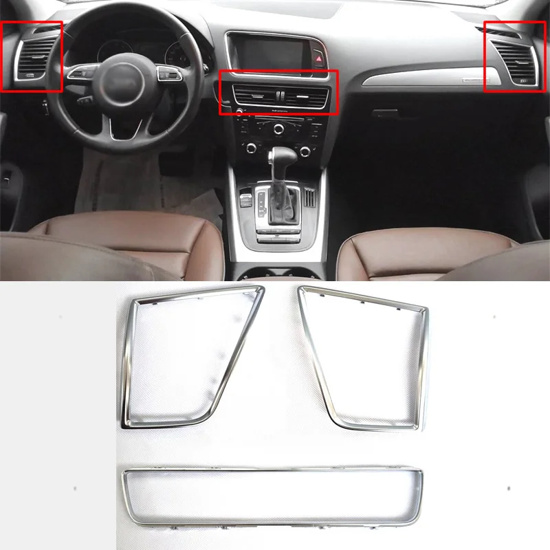 original For Audi Q5 2009-2017 Front Left /RIGHT/ Middle Air Conditioning Outlet A/C Air Vent Chrome trim Plate decoration Cover