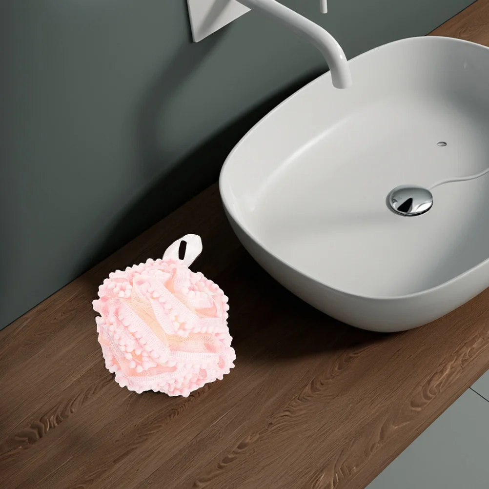

4Pcs Large Soft Bath Loofah Shower Pouf Durable Body Scrubber Exfoliator Cute Design for Women Shower Scrubbing Pouf