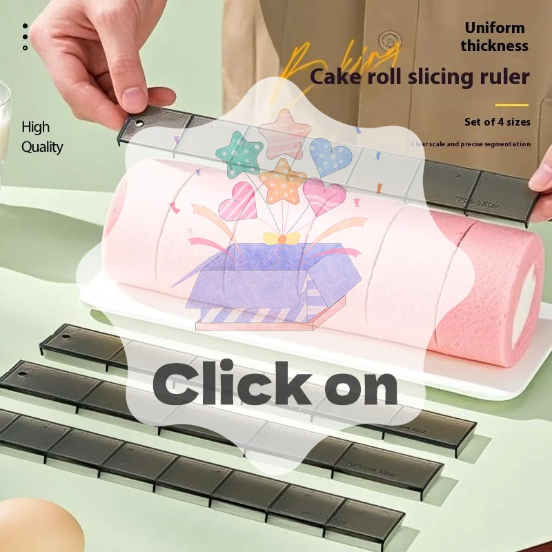 4Pcs Biscuit Cake Cutting Roll Scale Ruler Cake Roll Ruler Uniform Division Molds Pastries Bakings Kitchen Dessert Making Tool