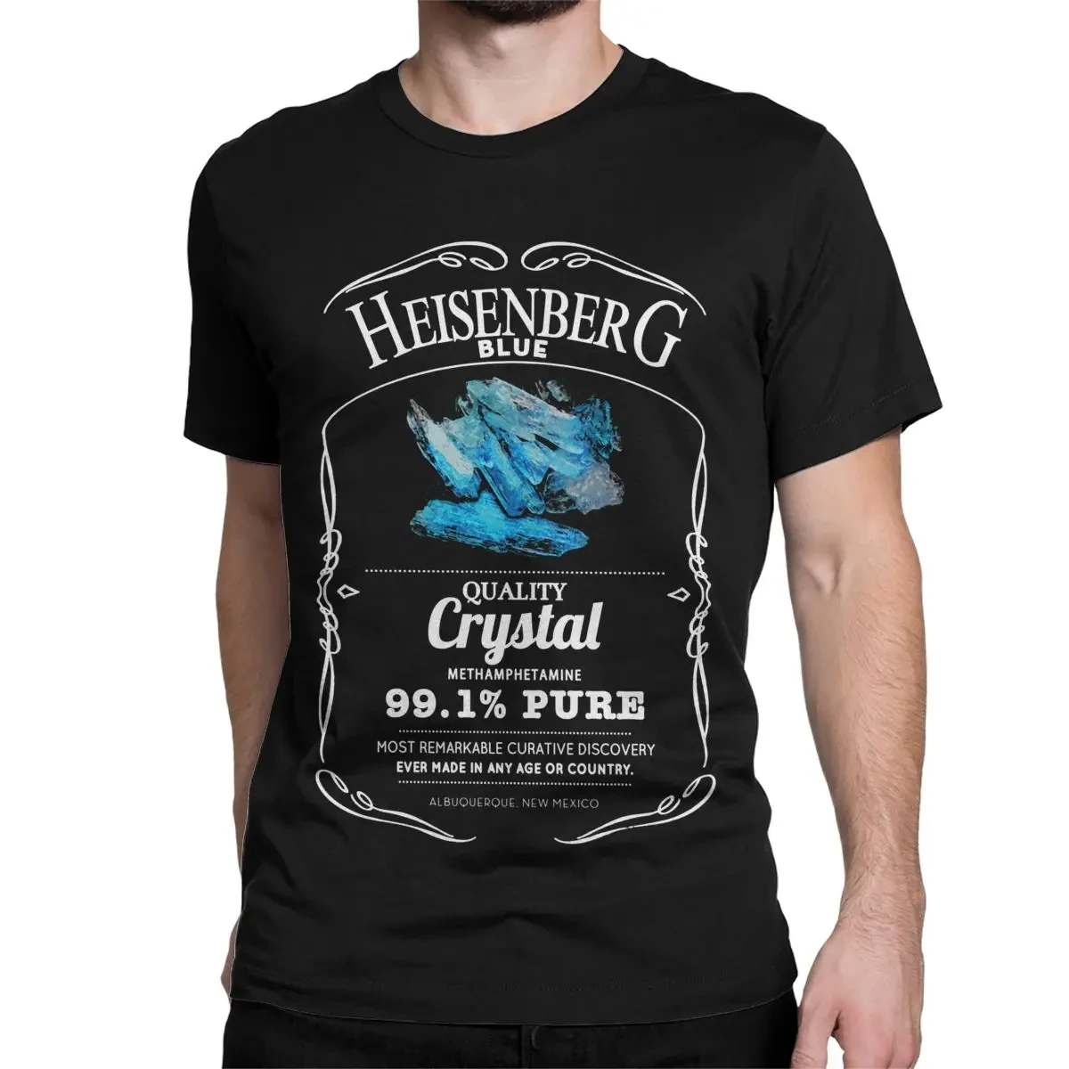 Heisenberg Blue 99.1% Pure Breaking Bad T Shirt for Men Cotton Creative T-Shirt Round Neck Tees Short Sleeve Clothes Printing