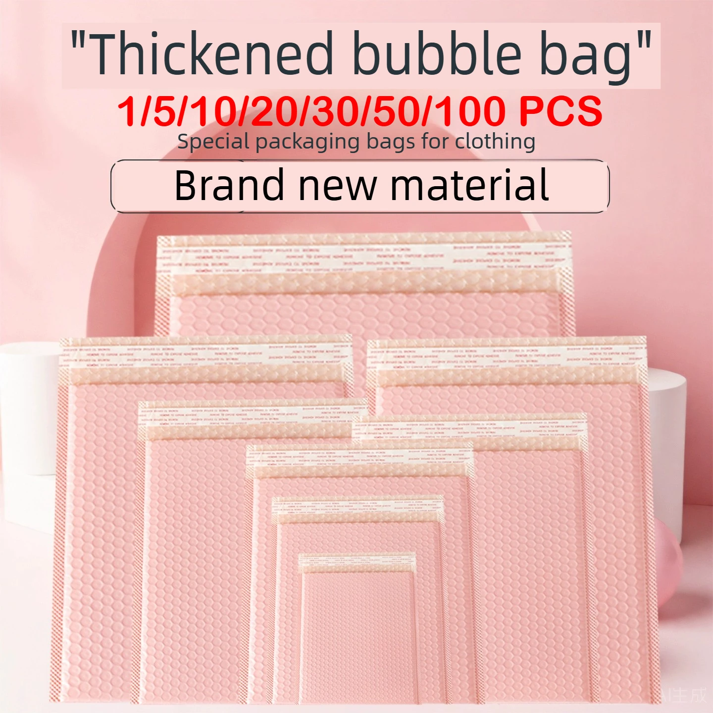 100/1 pçs rosa poli bolha mailers envelopes acolchoados auto selo envelopes acolchoados sacos de presente embalagem envelope material escolar