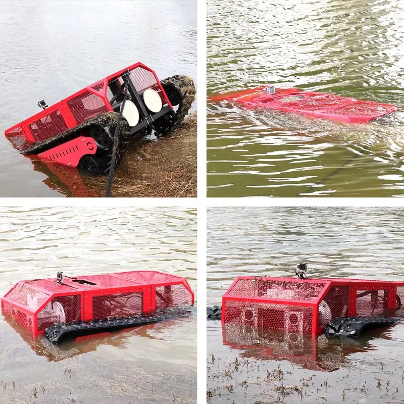 RC Underwater Robot Chassis Submersible Dredging IP68 300kg Load Electric Rubber Tracked Chassis
