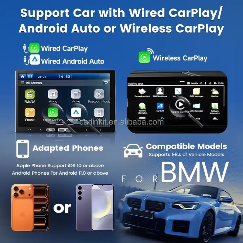 4 In1 carlinkit Tbox Ultra 3 5G Ai Box Carplay Android 15 Video TV