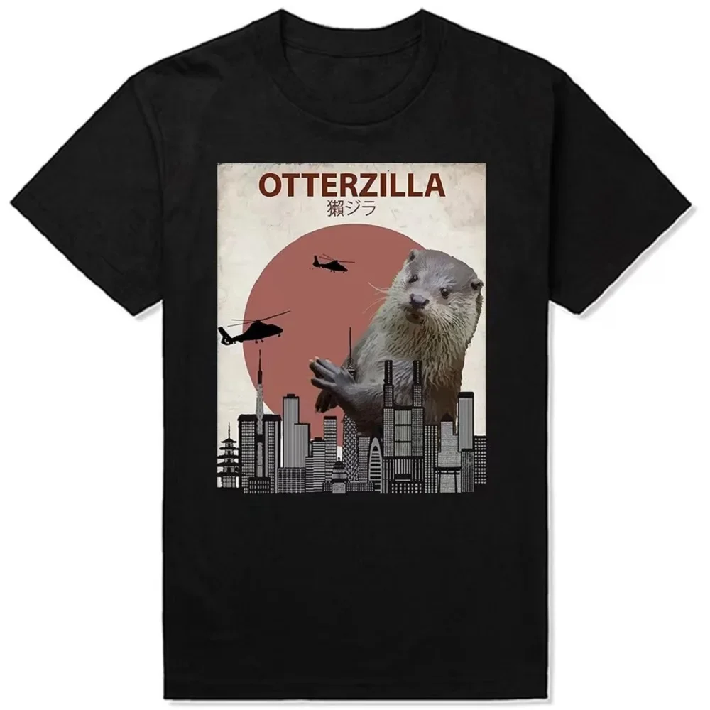 

Fun Hot Sale Fashion Otterzilla T-Shirt Cute Gift for Otter Lovers T-Shirt Men's Cool Shirt High Quality Harajuku Streetwear
