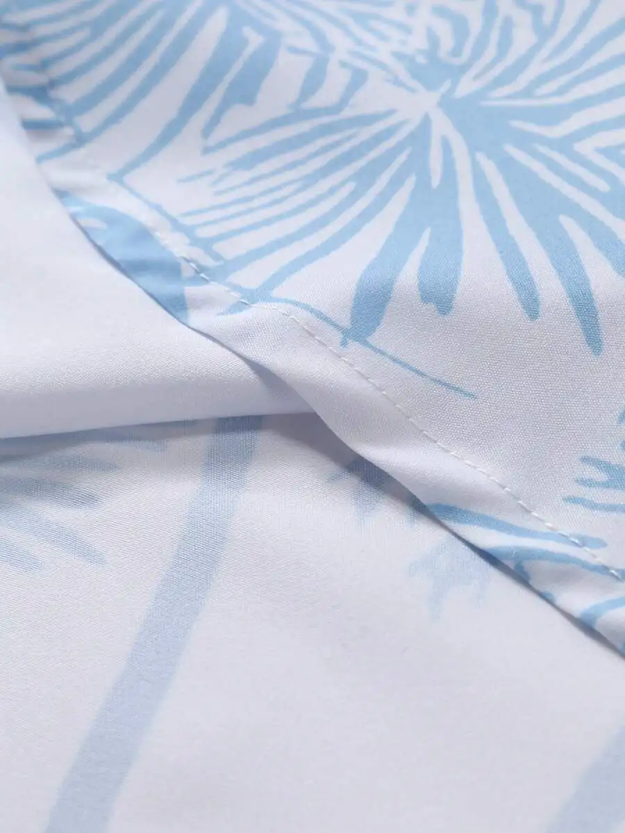 Men's Summer Vacation Palm Tree Print Short Sleeve Casual Shirt