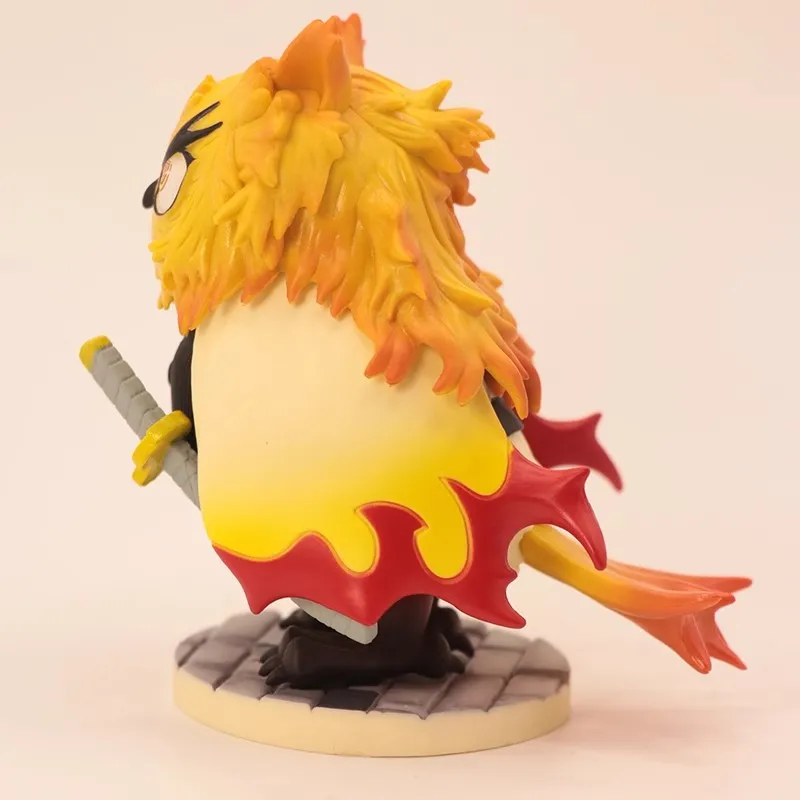 New Demon Slayer Anime Figures Kimetsu No Yaiba Gk Figure Owl Cos Rengoku Kyoujurou Model Collect Children'S Christmas Cute Gift