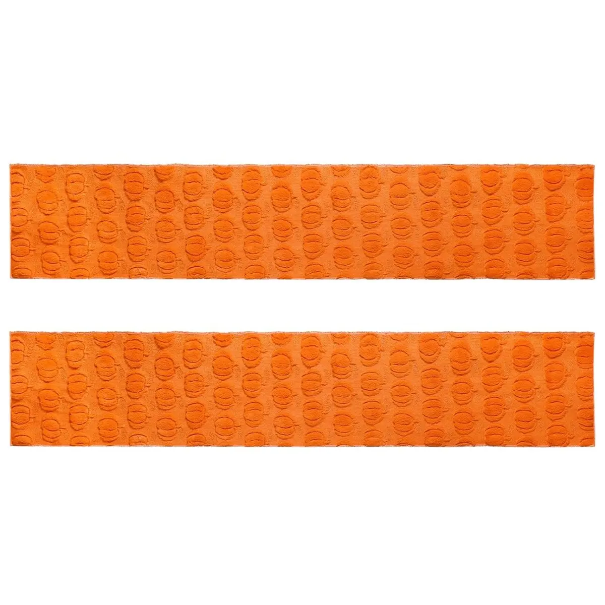 *BAAY Fall Orange Pumpkin Table Runner Cute 3D Faux Fur Soft Fall Table Runner Suitable for Halloween Home Decoration 2pc