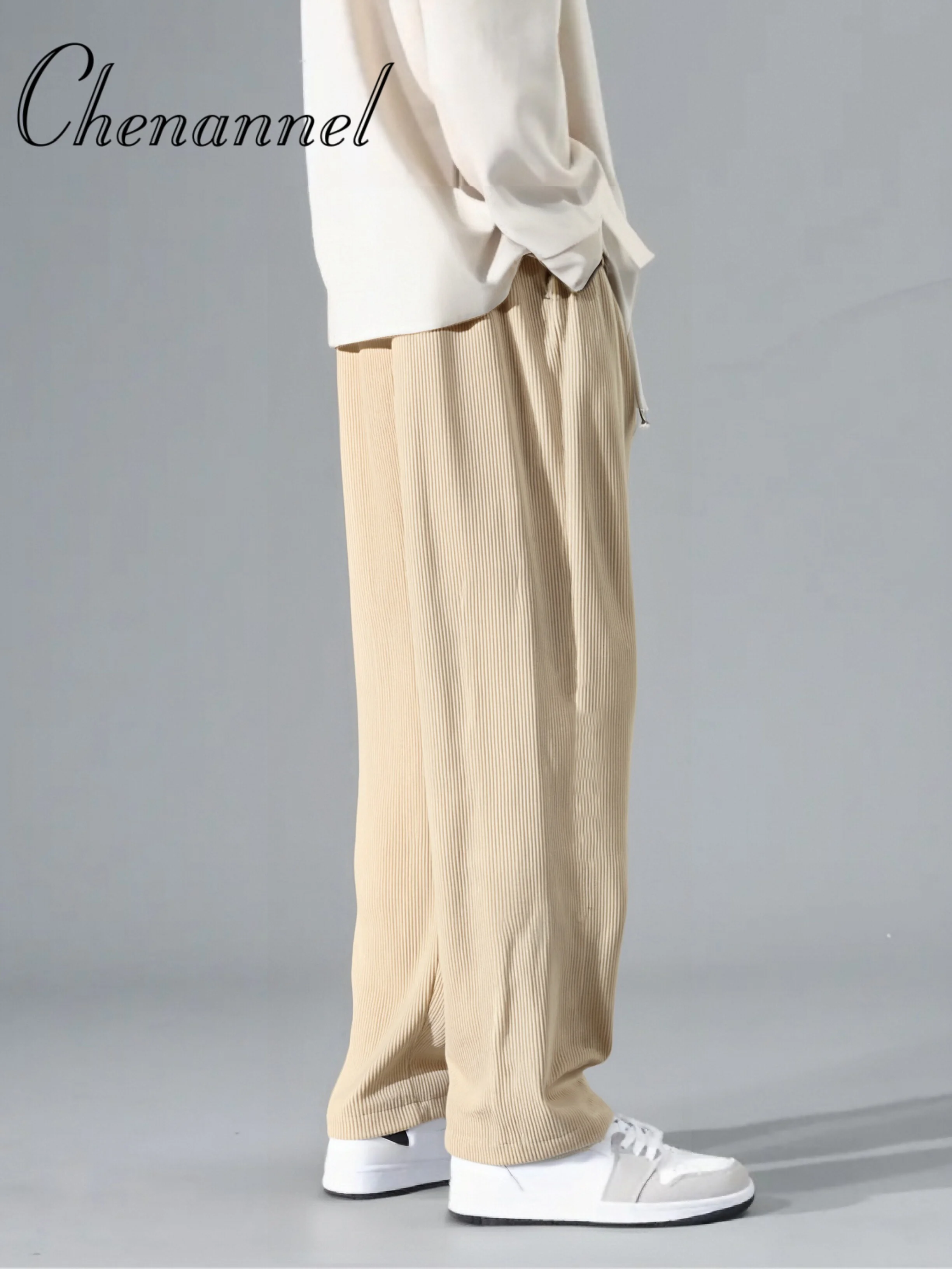 

Thickened corduroy men's trousers wide-leg trousers casual trousers fleece men's trousers straight-leg trousers