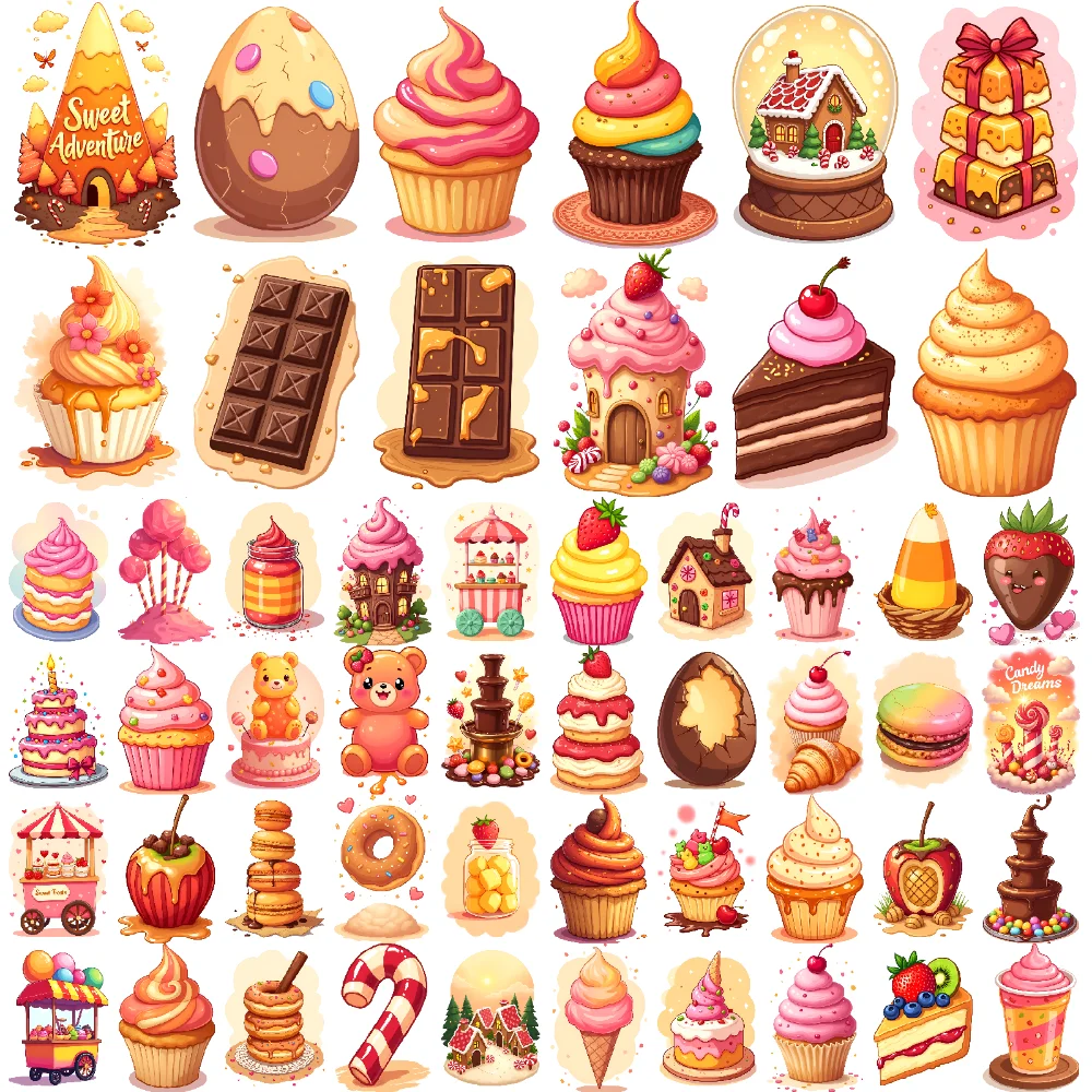 

63 шт., временные татуировки, конфеты, мультяшный шоколадный пончик, водонепроницаемые долговечные наклейки для тела, мороженое для взрослых женщин