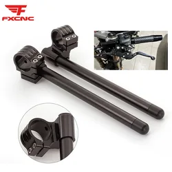 Black Motorcycle Handlebar Racing CNC 32 33 35 36 37 39 41 45 48 50 51 MM Clip On Fork Tube Handle Bar For Cafe Racer