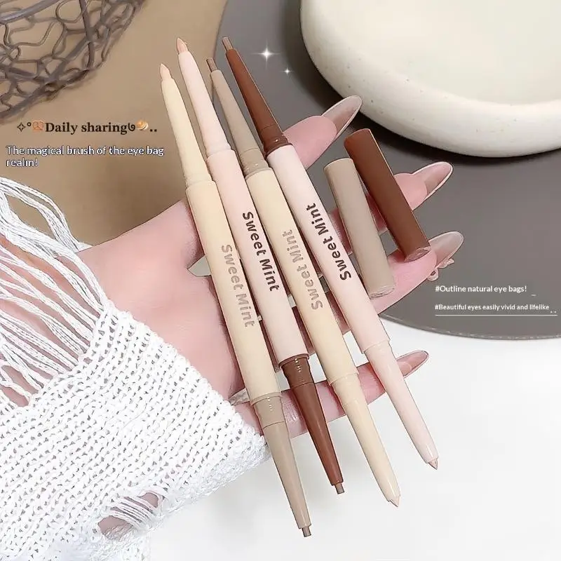 Double Head Eyeliner Pen Lying Silkworm Eye Brighten Bronzer 2 in 1 Waterproof And Durable Not Easy To  Dye Natural Makeup view 2