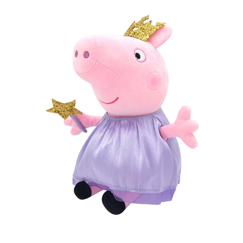 Peppa Pig 30CM Plush Stuffed PP Cotton New Clothing Doll Pig Family Mom Dad Model Kids Toys Anime Figure George Birthday Gifts