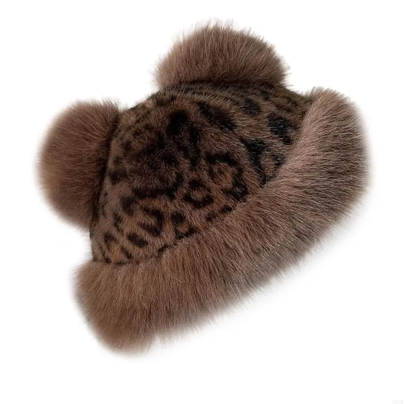 サイクリングやランニングスポーツ用の毛皮のようなクマのビーニー、厚いクマの帽子、厚い裏地 Y08E