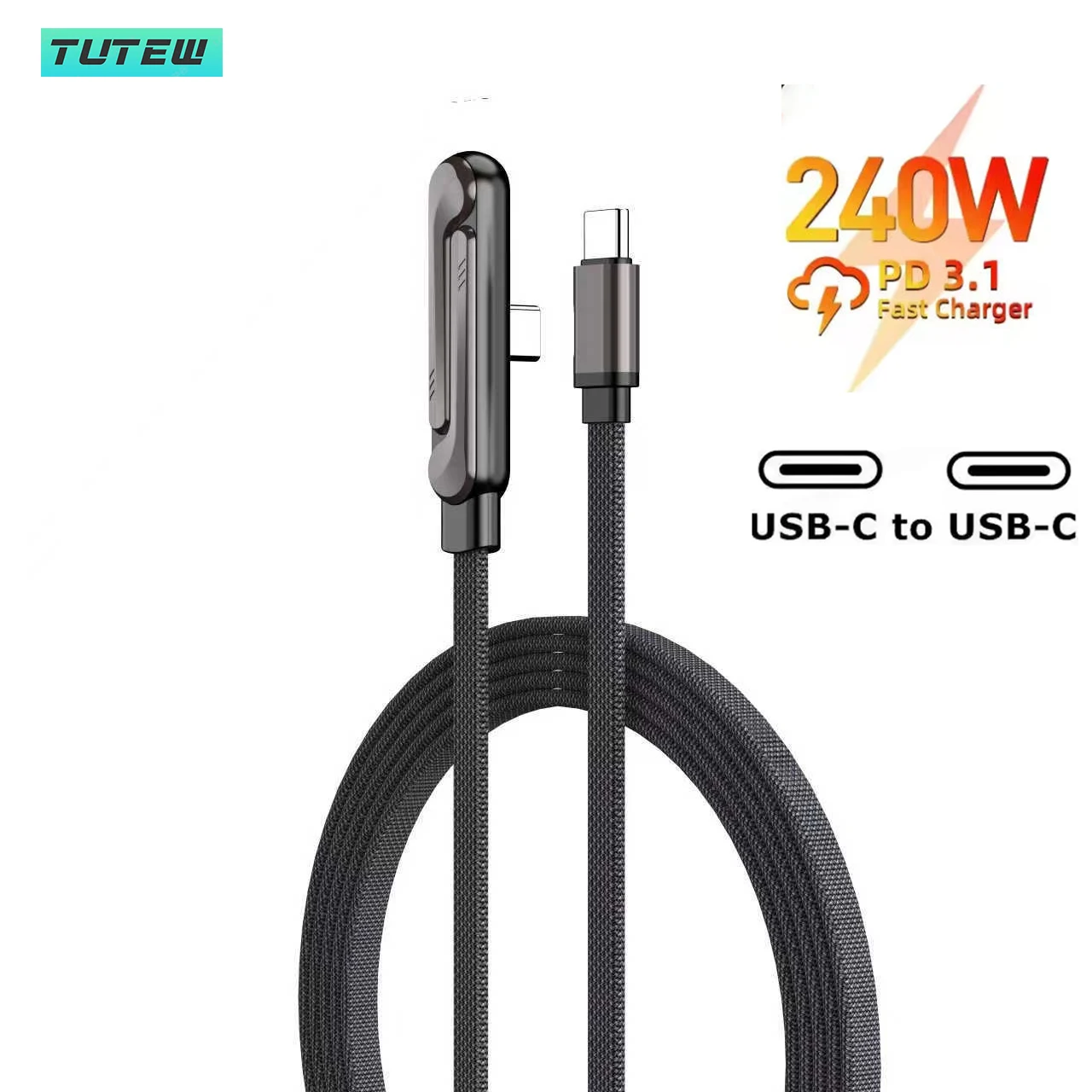 

240 Вт 2 в 1 USB C к USB C Быстрая зарядка Складной кронштейн Кабель для передачи данных Тип C Настольный держатель Зарядный провод для Iphone17 16 Samsung