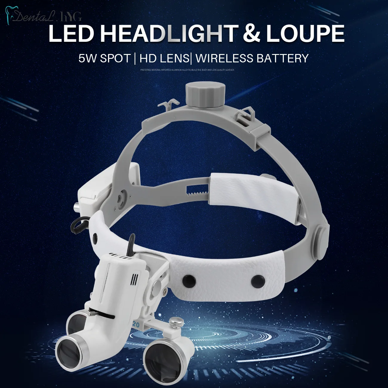 Dental LED Head Light Lamp For Binocular Loupes Brightness Spot Adjustable Dental Lab Headlamp Surgical Headlight Wireless 5W