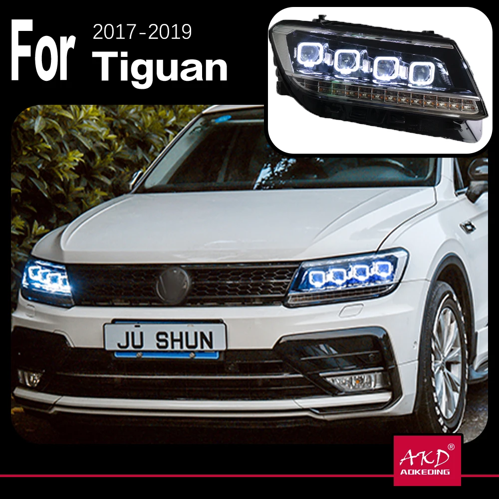 

AKD Car Model Head Lamp for VW Tiguan Headlights 2017-2019 New Tiguan LED Headlight DRL All LED light Source Accessories