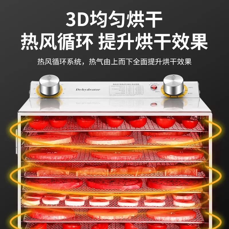 For Small Pet Snack Dryer Stainless Steel Household Baked Meat Dried Vegetables Air Dried Dehydrated Food Dryer