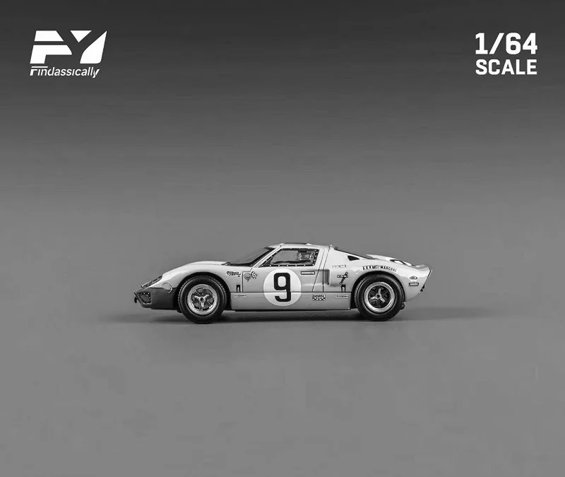 Modelo Fintassically Blue Diecast Car, 1:64, GT40, Mk1, 1970, Le Mans 24Hours1 ° Vencedor, #9, #6, Pré-Encomenda