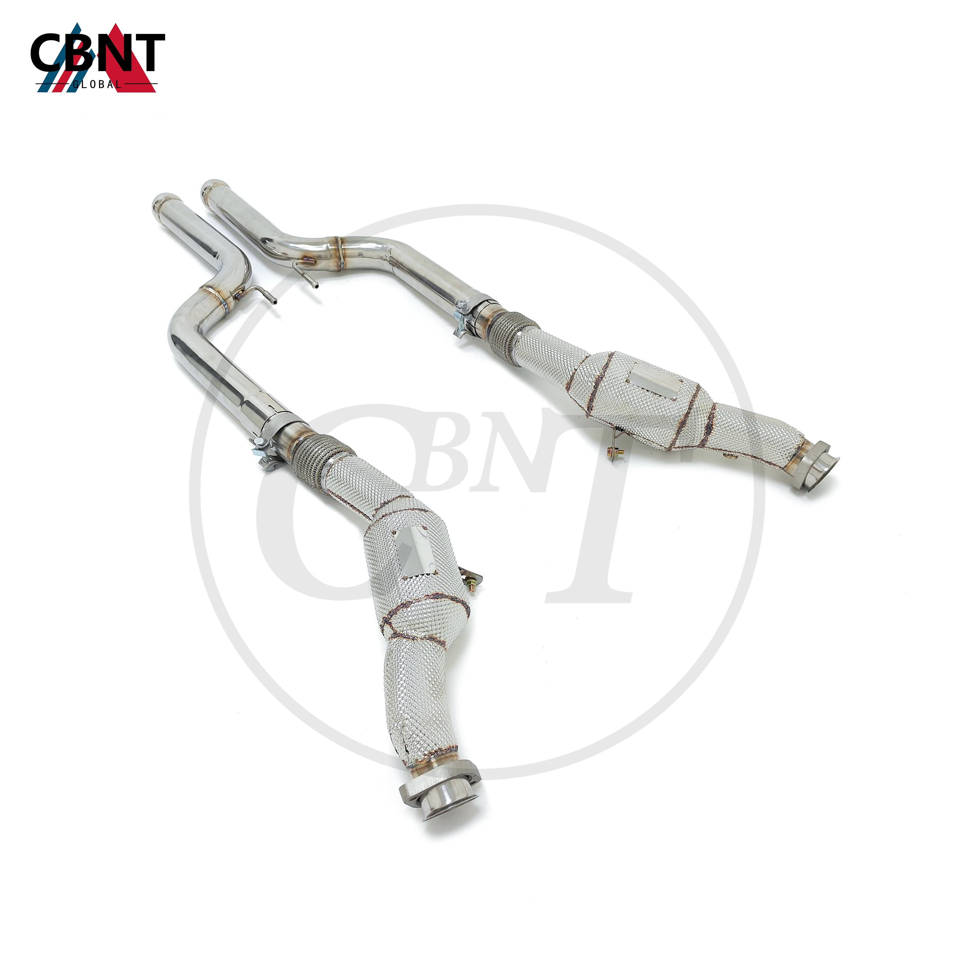 CBNT Downpipe with Catalytic Converter SS304 Exhaust System Pipe Catted-Downpipe for Mercedes Benz S63 Coupe C217 M157 5.5T