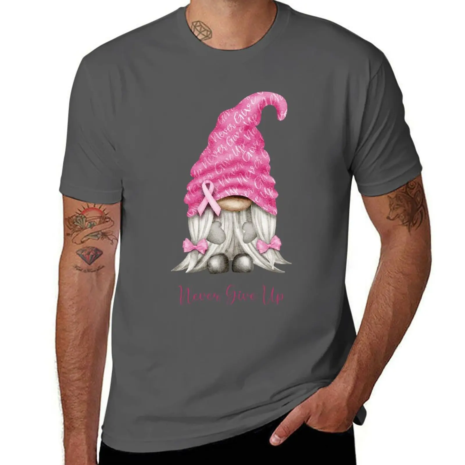 

Breast Cancer Awareness Gnome Pink Ribbon T-Shirt Festival Party Tee Top