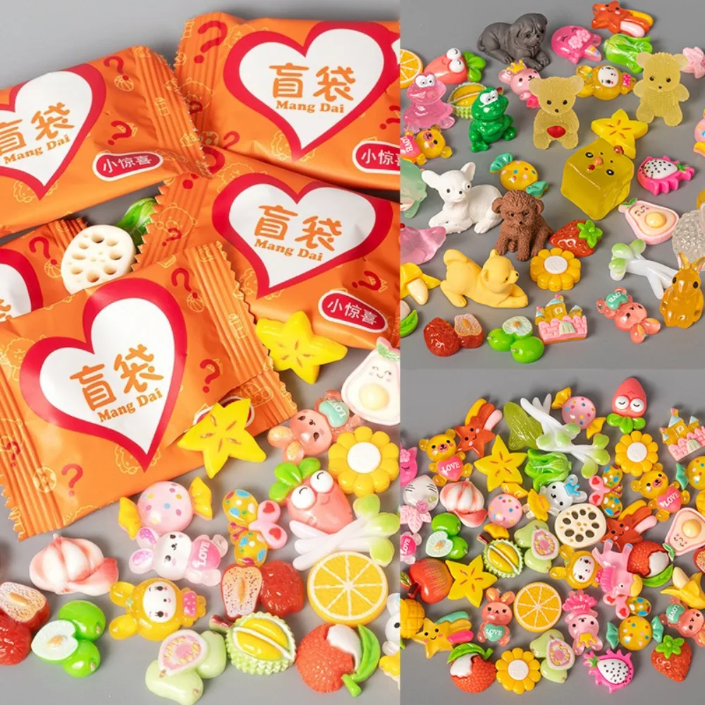 1 pz cartone animato frutta cieca borsa modello animale giocattoli in miniatura mini modello di frutta e verdura bambini gioca casa giocattolo ornamenti