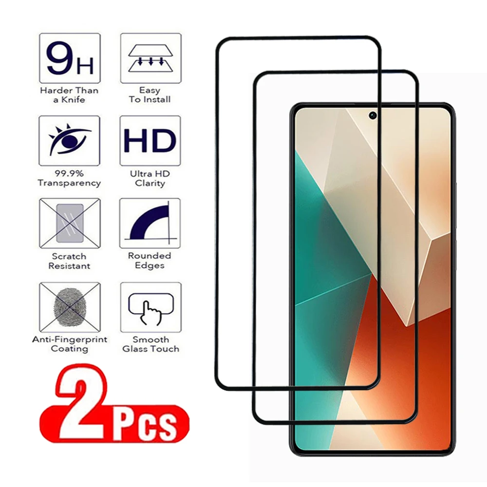 2Pcs For xiaomi Redmi Note 13 12 Pro Plus 4G 5G Tempered Glass For Redmi 12S 12C 13C 12T Pro 4G 5G Screen Protector glass Film